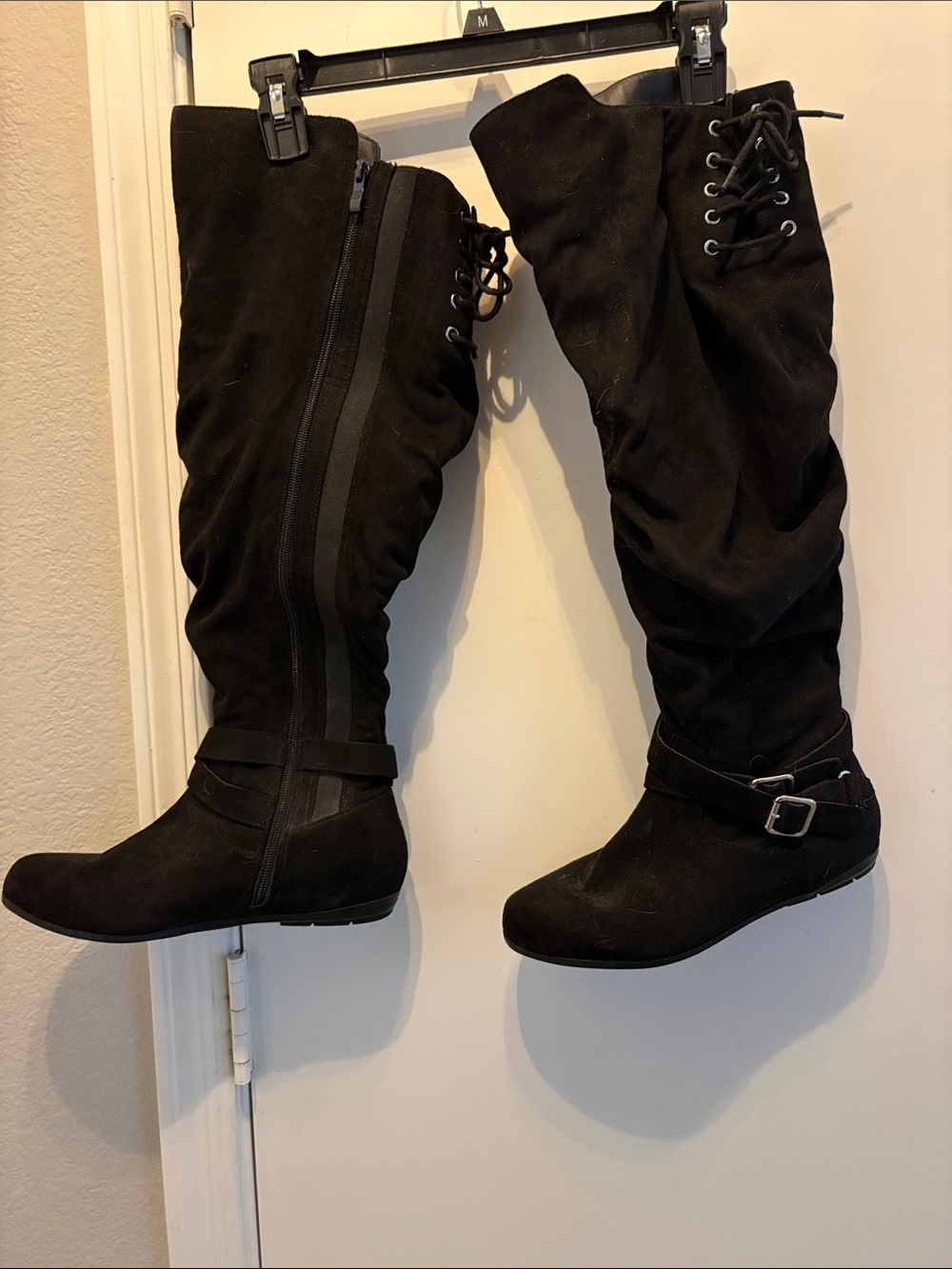 Torrid Women's Black Knee-High Lace-Up & Zipper Boots Size 6.5